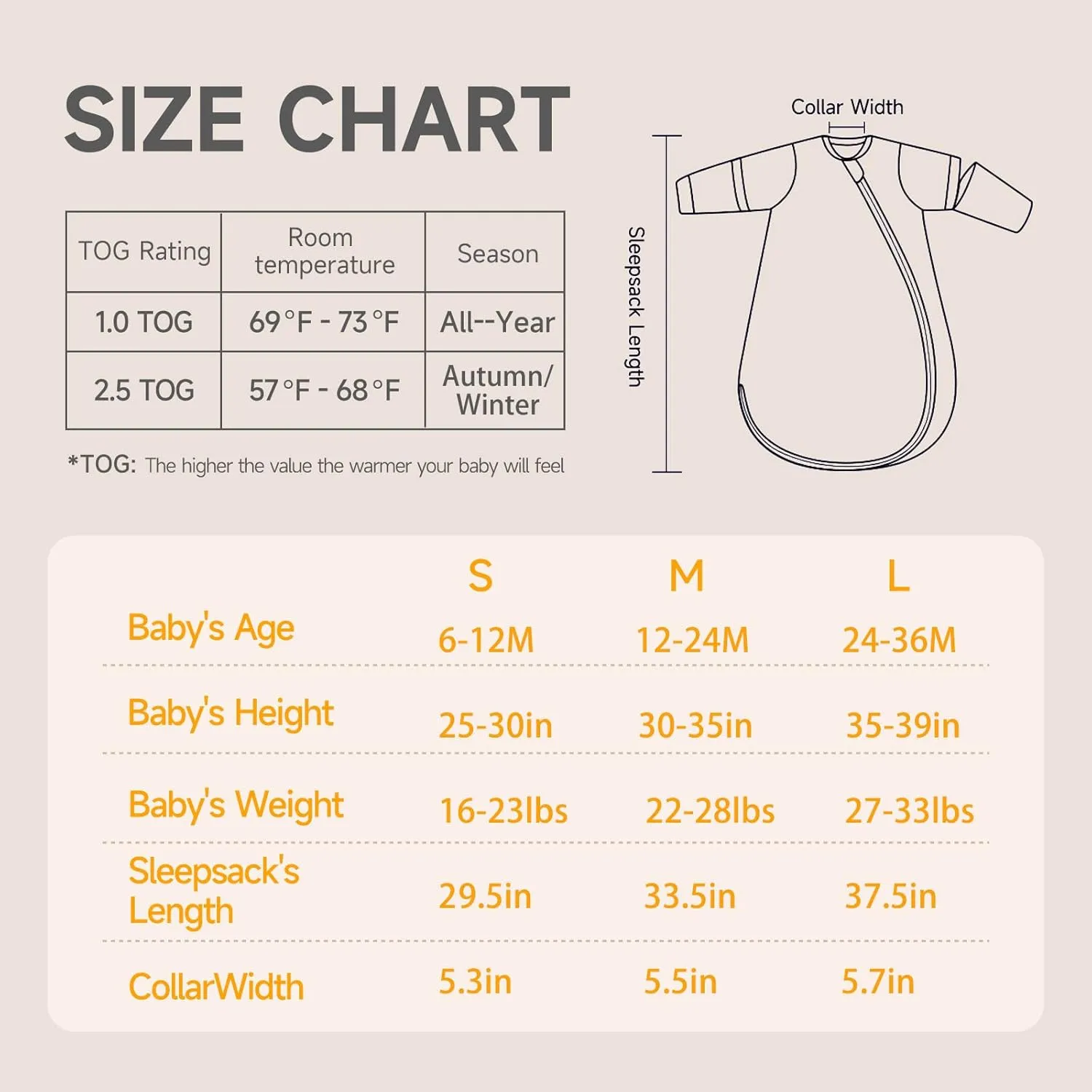 2.5 TOG Baby Sleep Sack for Winter 6-12 Months - Super Warm Quilted Wearable Blanket with Removable Sleeves, Two-Way Zipper for Easy Diaper Changes, Soft & Cozy Infant Sleeping Bag