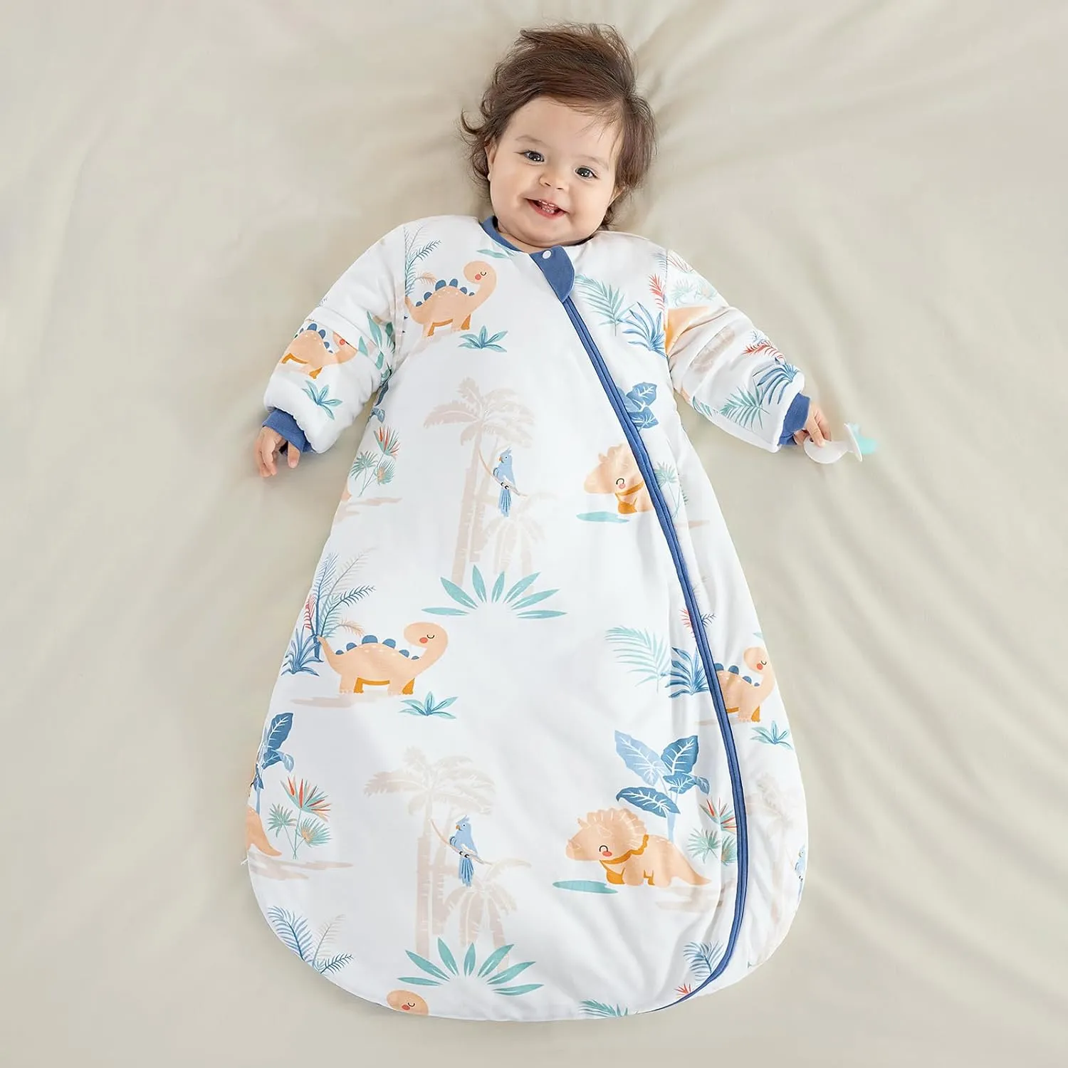 2.5 TOG Baby Sleep Sack for Winter 6-12 Months - Super Warm Quilted Wearable Blanket with Removable Sleeves, Two-Way Zipper for Easy Diaper Changes, Soft & Cozy Infant Sleeping Bag