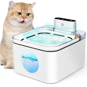 3 لتر لاسلكي حيوانات أليفة نافورة مياه . 3L Wireless Pet Water Fountain 5200mAh Battery