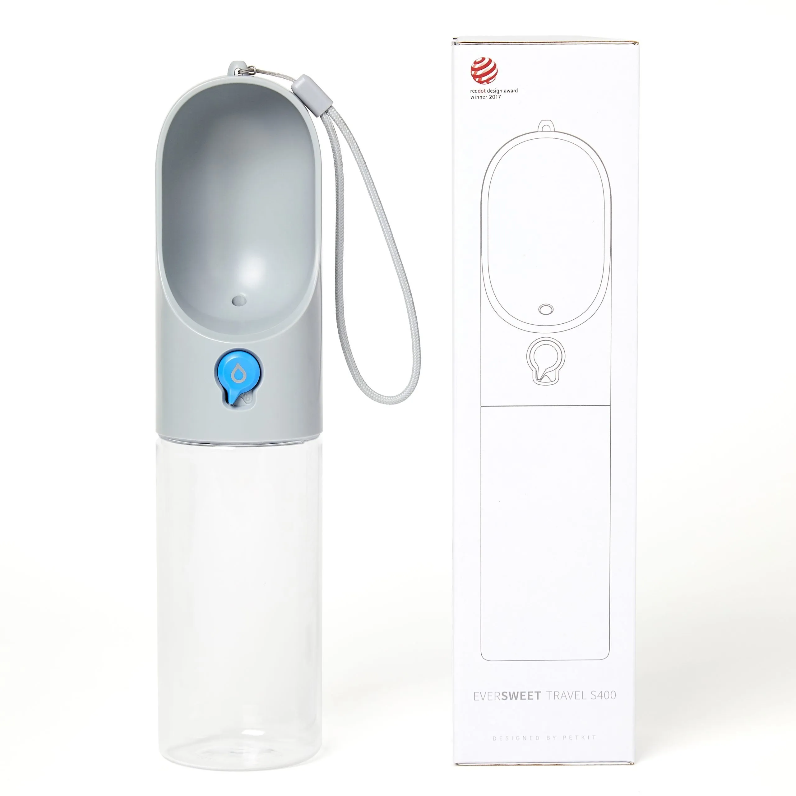 400ml Pet Water Bottle - Grey