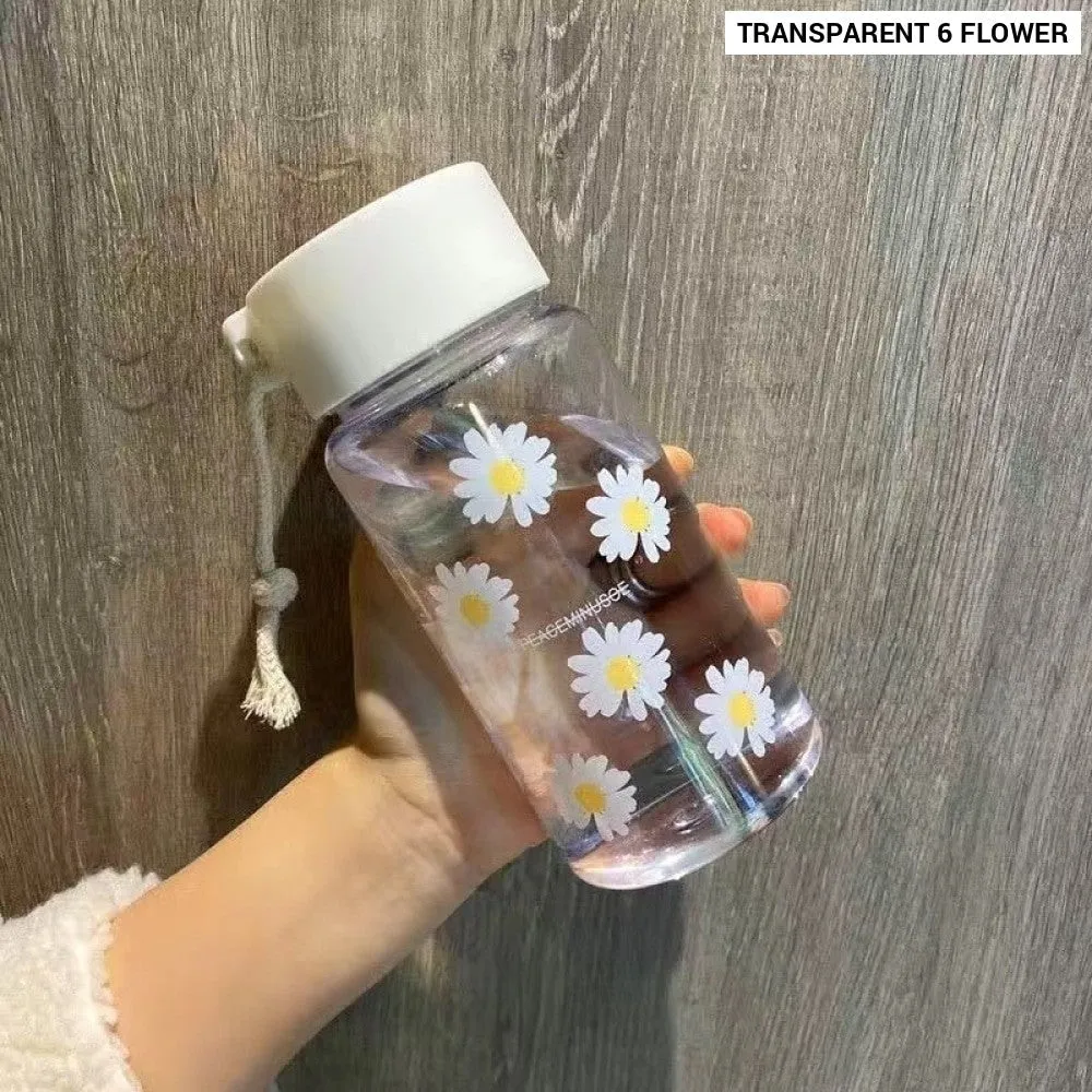 500ml Plastic Transparent Water Bottle Bpa Free Portable Outdoor Sports Cup Mug Student with Rope
