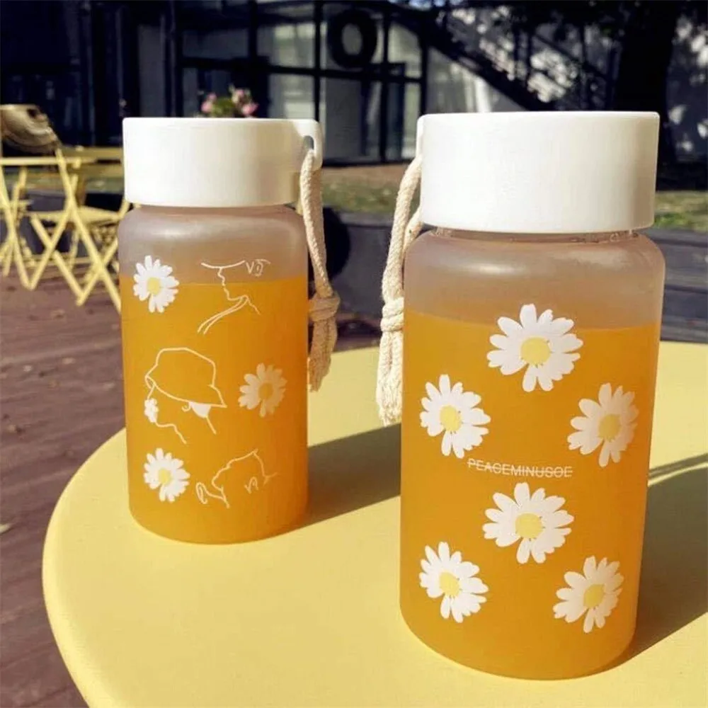 500ml Plastic Transparent Water Bottle Bpa Free Portable Outdoor Sports Cup Mug Student with Rope