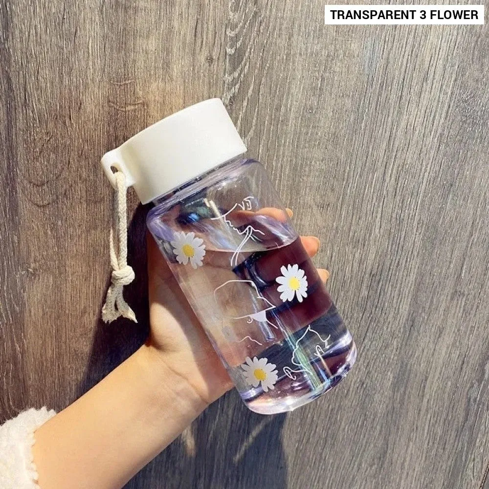 500ml Plastic Transparent Water Bottle Bpa Free Portable Outdoor Sports Cup Mug Student with Rope