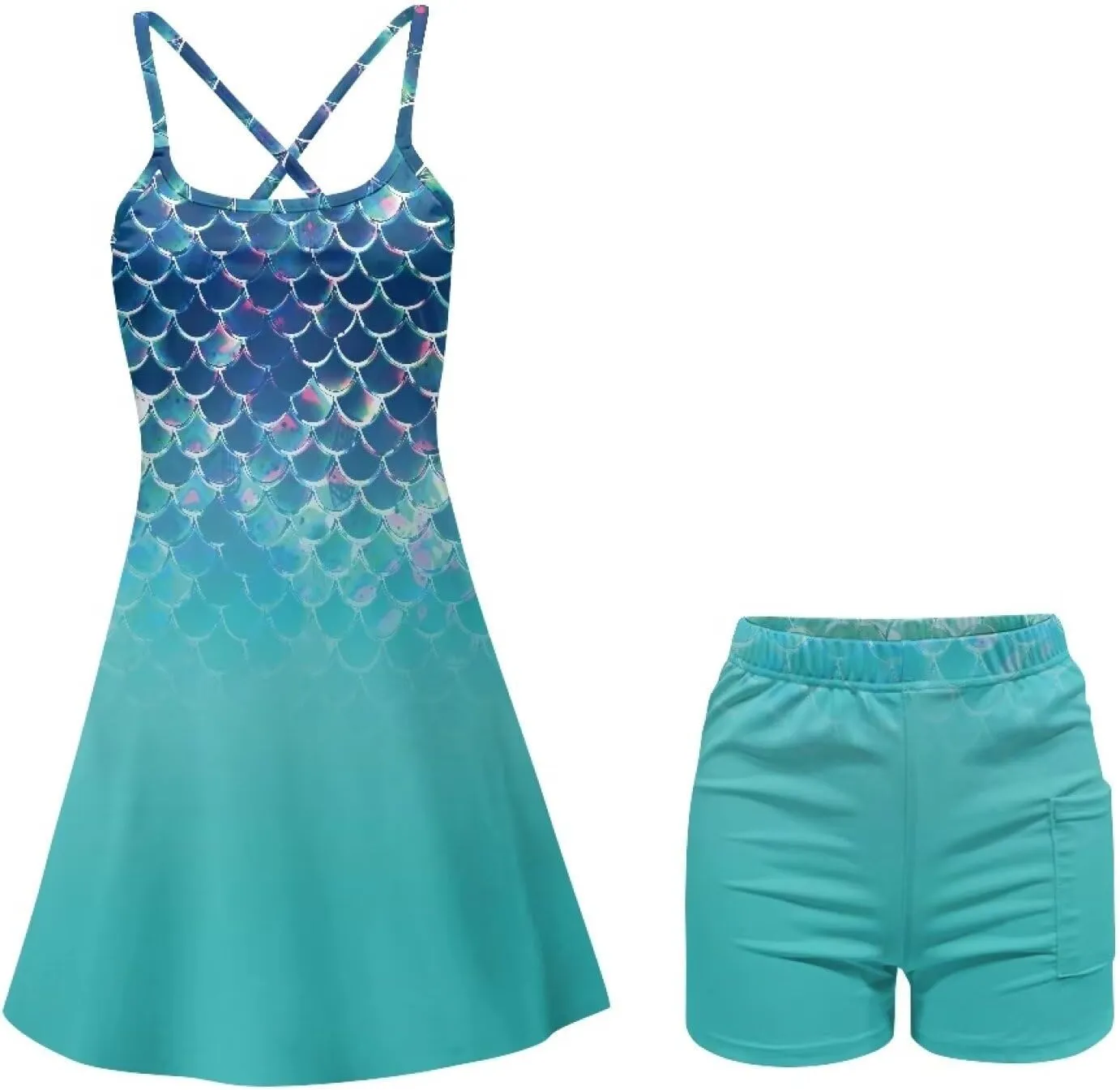 Active Dress with Shorts Underneath Tennis Dress Spaghetti Strap Casual Athletic Sports Outfits