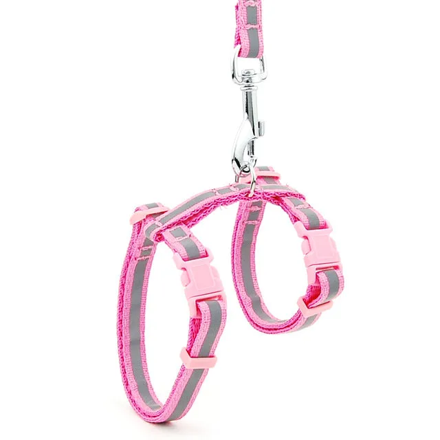 Adjustable Nylon Cat and Dog Harness with Reflective Strip and Quick Release