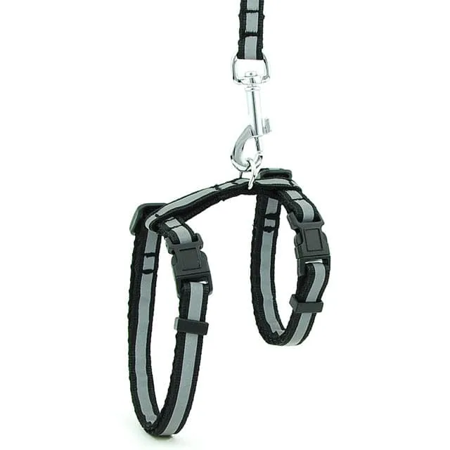 Adjustable Nylon Cat and Dog Harness with Reflective Strip and Quick Release