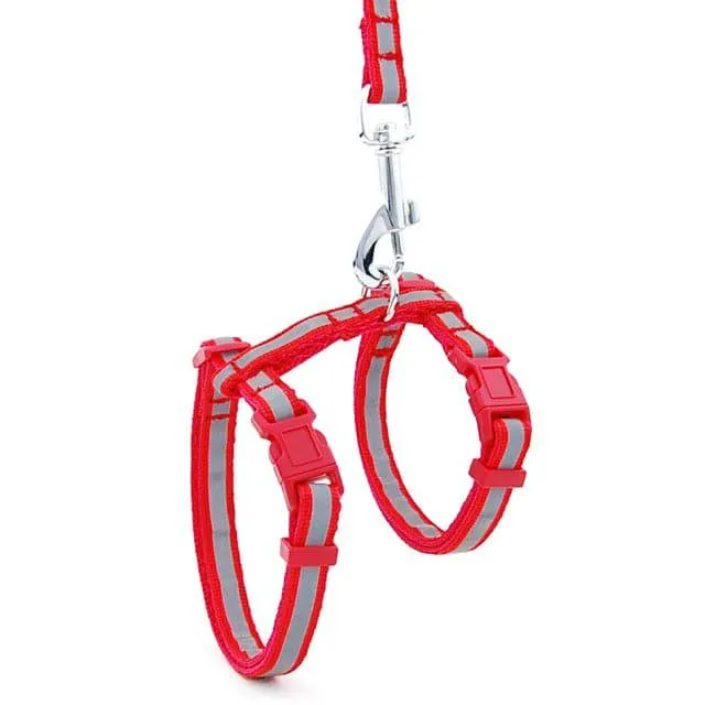 Adjustable Nylon Cat and Dog Harness with Reflective Strip and Quick Release