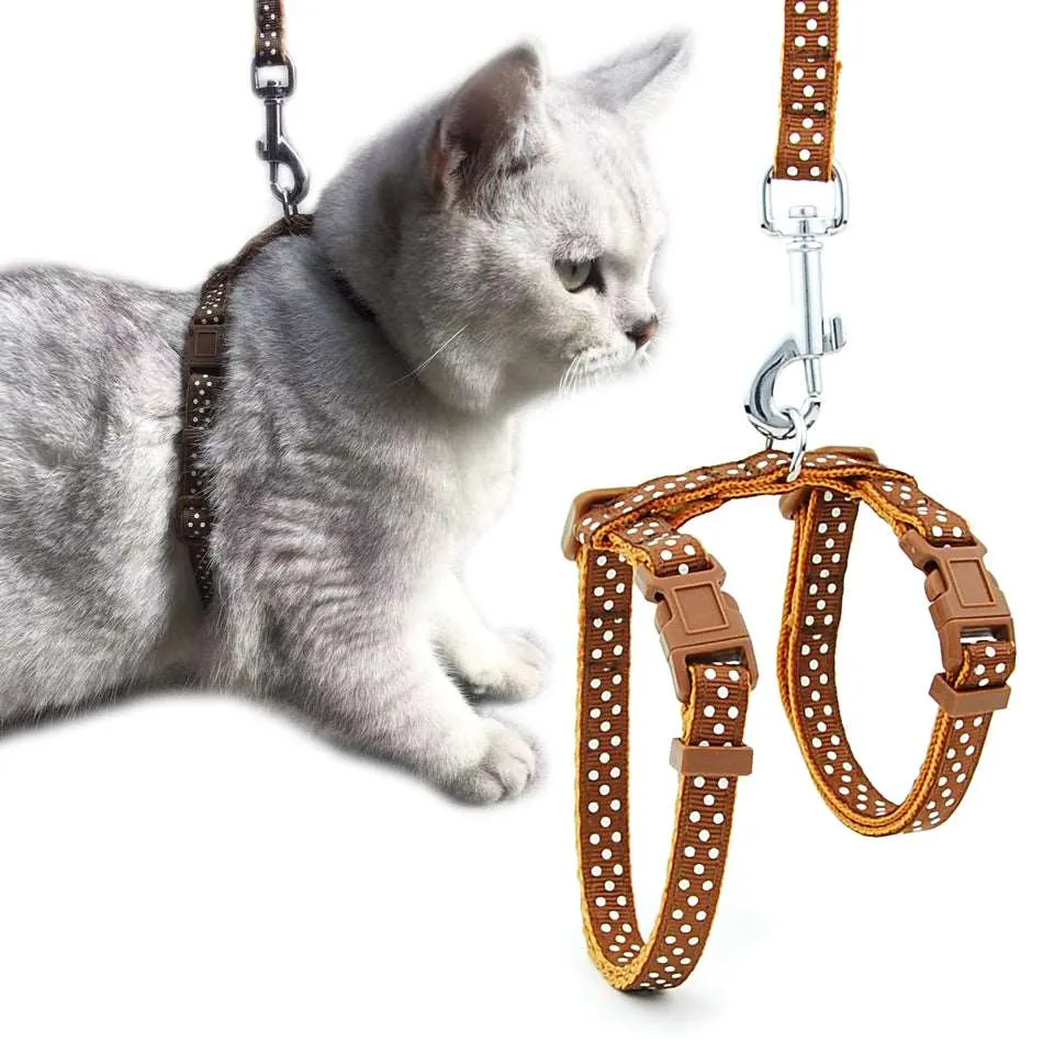 Adjustable Nylon Cat and Dog Harness with Reflective Strip and Quick Release