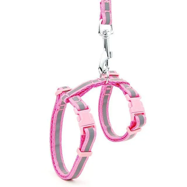 Adjustable Nylon Cat and Dog Harness with Reflective Strip and Quick Release