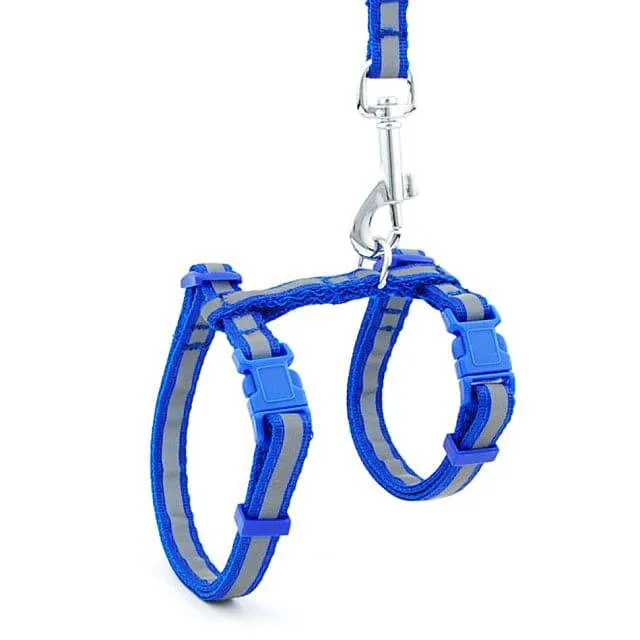 Adjustable Nylon Cat and Dog Harness with Reflective Strip and Quick Release