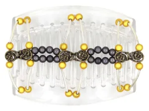 African Butterfly Thick Hair Comb - Flowers Clear 44