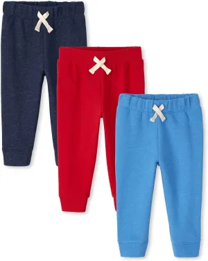 And Toddler Boy Active Striped Fleece Jogger Pants 2-pack