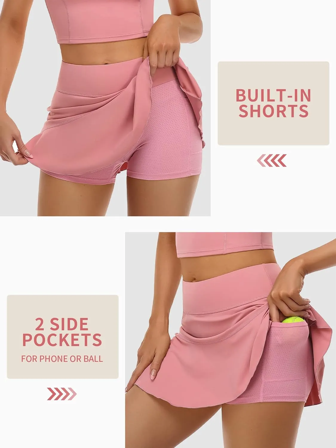 ATTRACO Tennis Dress for Women with Shorts and Pockets Racerback Golf Workout Outfits