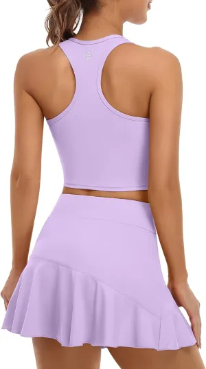 ATTRACO Tennis Dress for Women with Shorts and Pockets Racerback Golf Workout Outfits