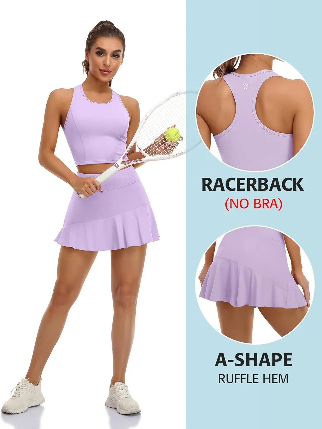 ATTRACO Tennis Dress for Women with Shorts and Pockets Racerback Golf Workout Outfits