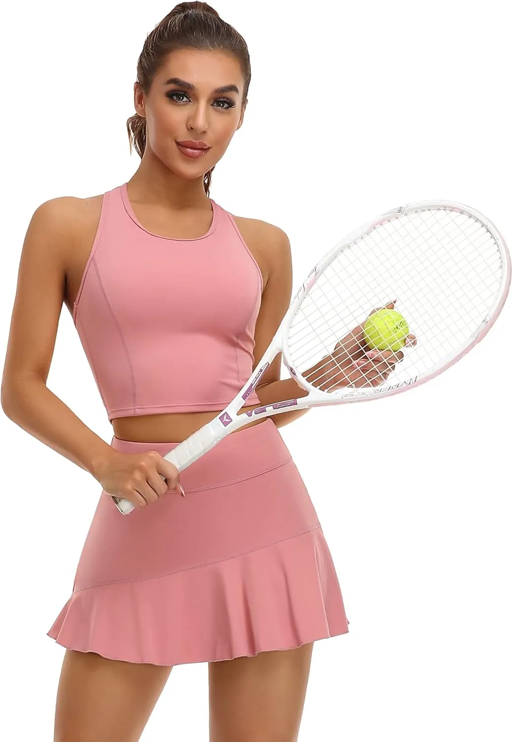 ATTRACO Tennis Dress for Women with Shorts and Pockets Racerback Golf Workout Outfits
