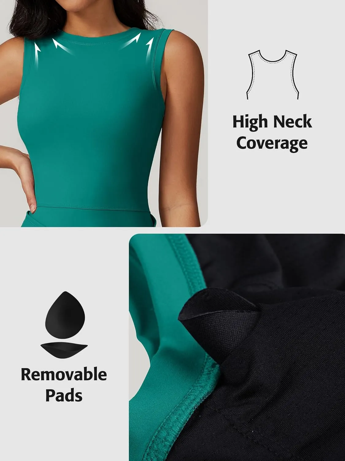 ATTRACO Tennis Dress Golf Outfits for Women Sleeveless Side Slit Active Dress Workout Romper Dresses