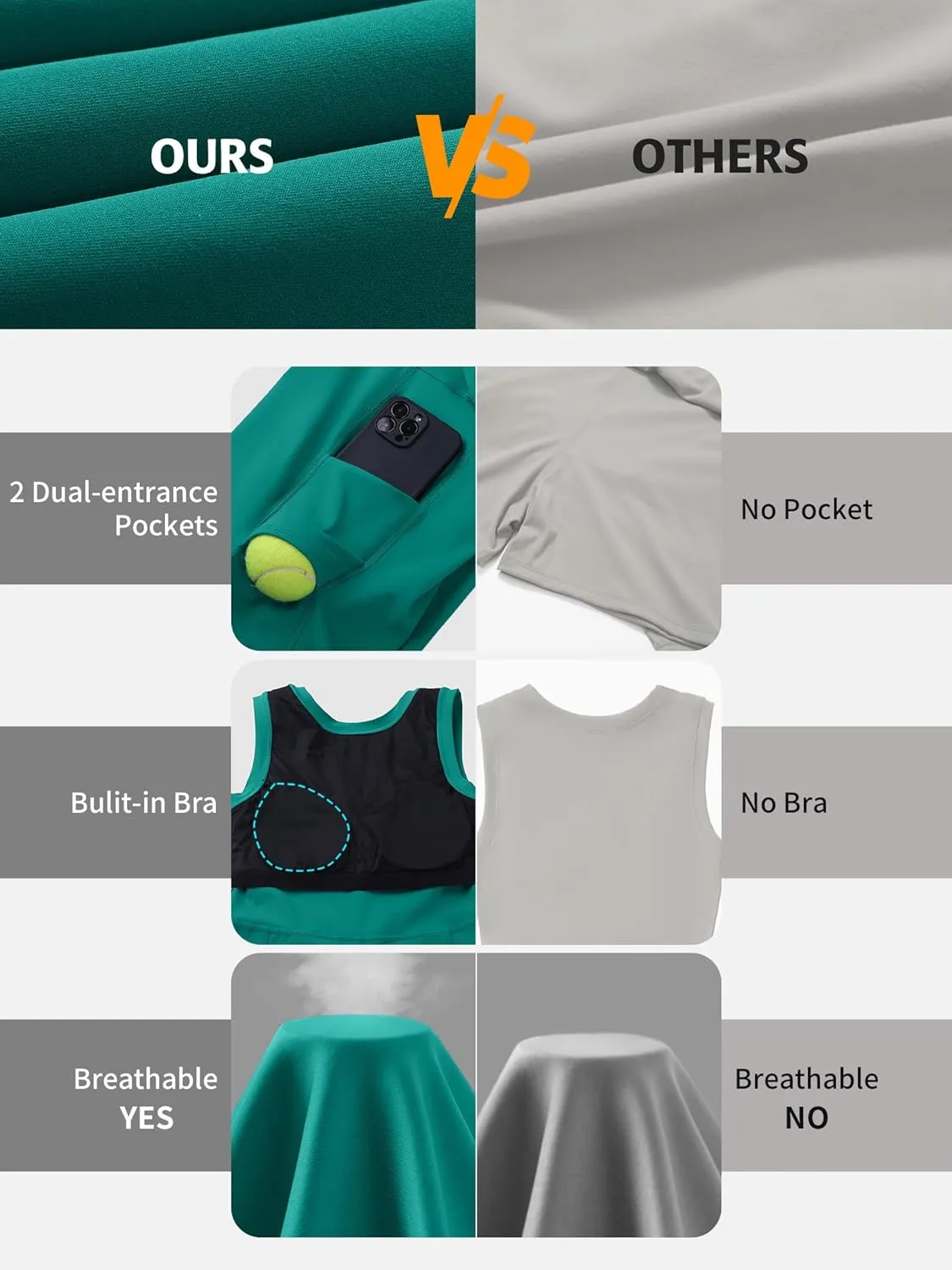 ATTRACO Tennis Dress Golf Outfits for Women Sleeveless Side Slit Active Dress Workout Romper Dresses
