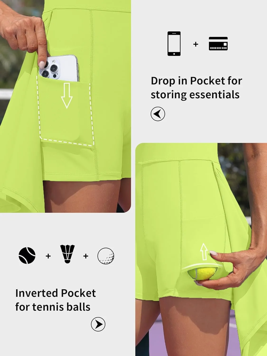 ATTRACO Tennis Dress Golf Outfits for Women Sleeveless Side Slit Active Dress Workout Romper Dresses