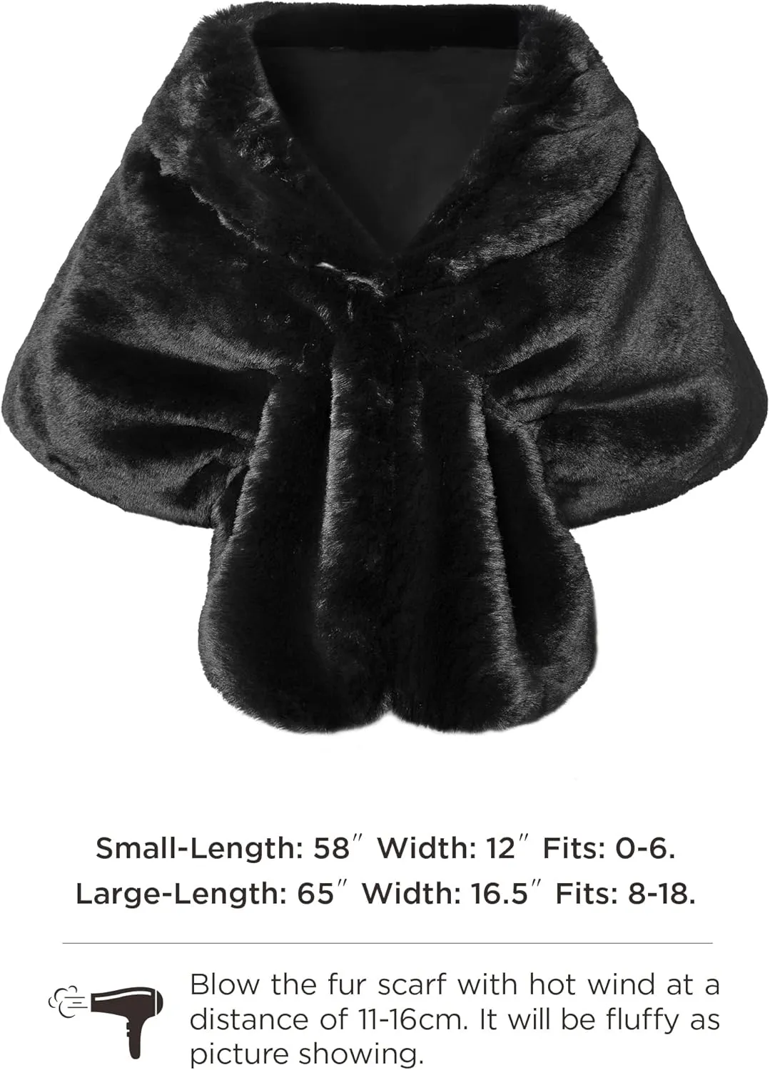 BABEYOND Womens Faux Fur Collar Shawl Faux Fur Scarf Wrap Evening Cape for Winter Coat