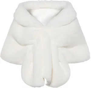 BABEYOND Womens Faux Fur Collar Shawl Faux Fur Scarf Wrap Evening Cape for Winter Coat