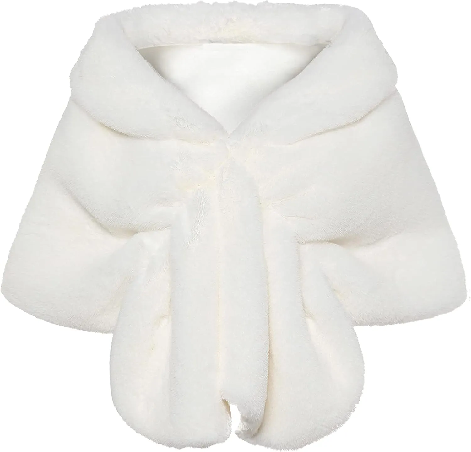 BABEYOND Womens Faux Fur Collar Shawl Faux Fur Scarf Wrap Evening Cape for Winter Coat