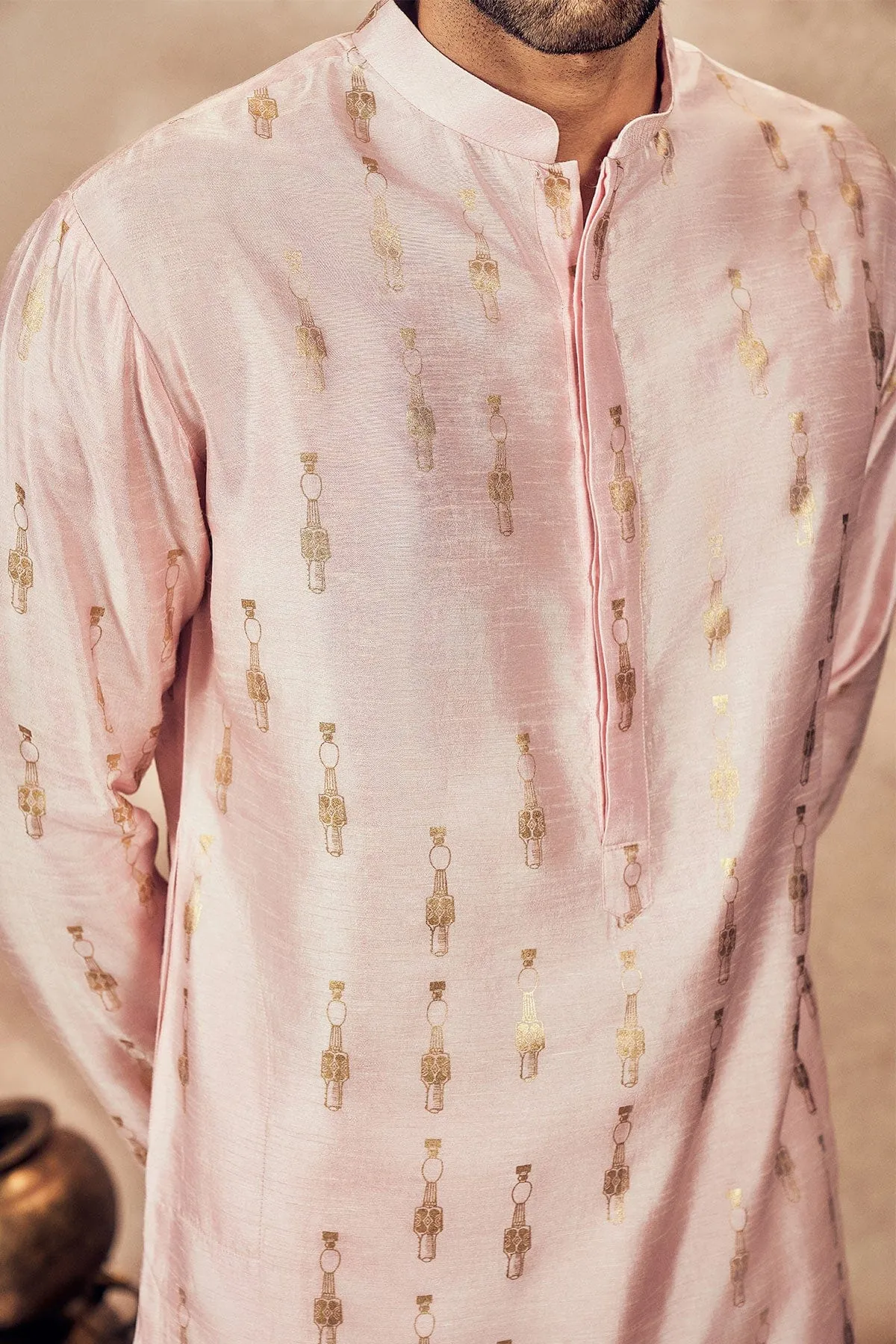 Baby Pink Tribal Pillar Kurta