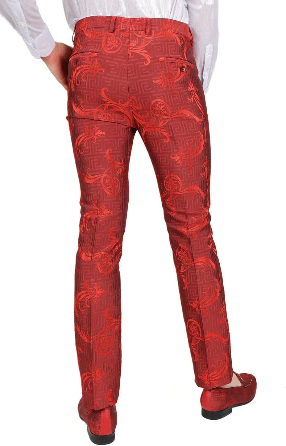 Barabas Men's Greek Pattern Floral Baroque Luxury Prom Blazer CP3100