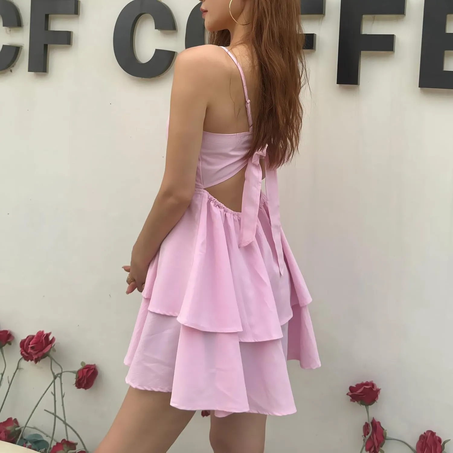 BNGD Women's Backless Bow Tie Short Dress 2025 Summer Models Sexy Halter Dresses Homecoming Dresses