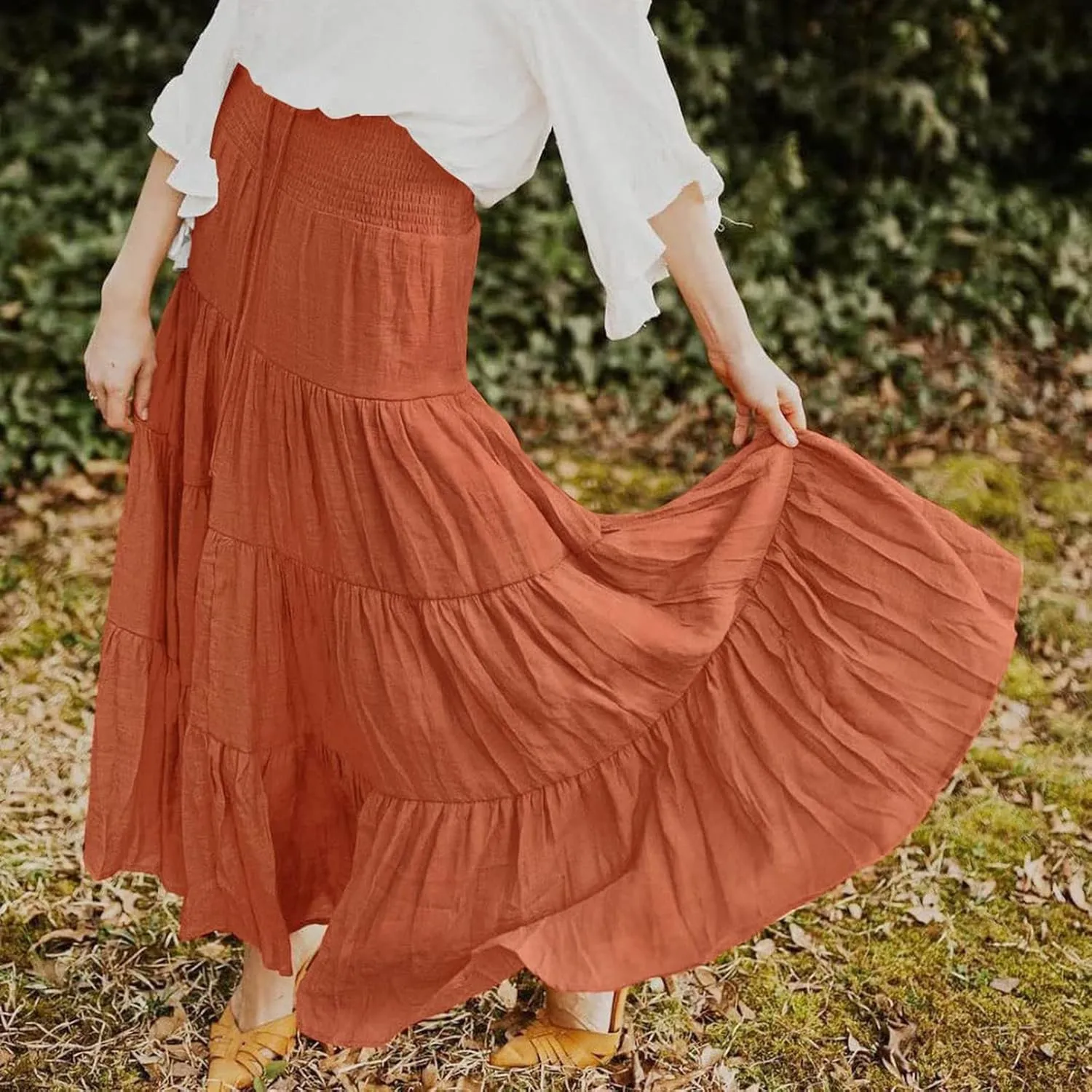Boho Women Skirts Summer A Line Dress Pleated Solid High Rise Waist Skirt 2023 Graceful Robe Tennis Skirts Cute