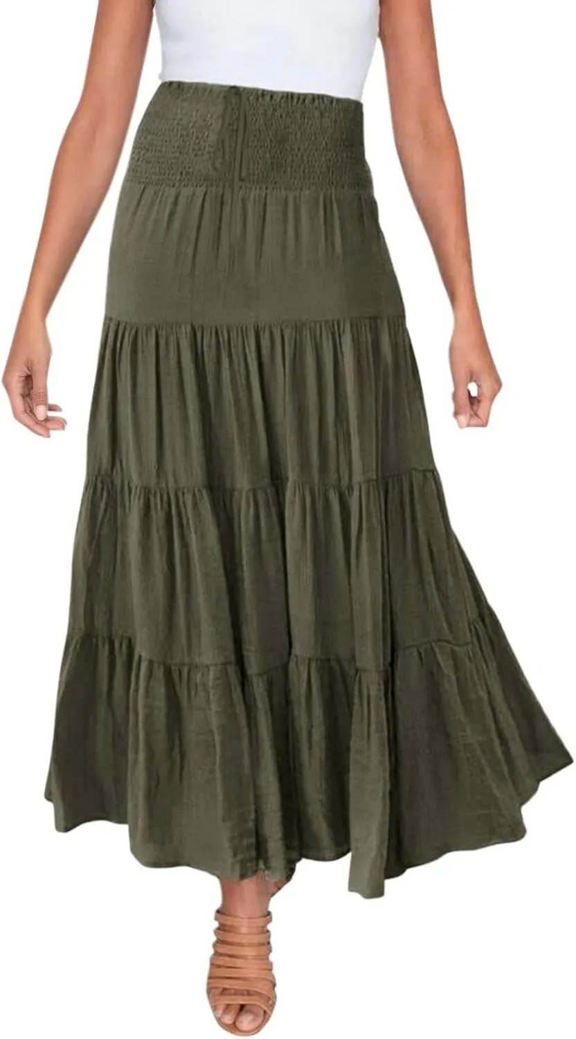 Boho Women Skirts Summer A Line Dress Pleated Solid High Rise Waist Skirt 2023 Graceful Robe Tennis Skirts Cute