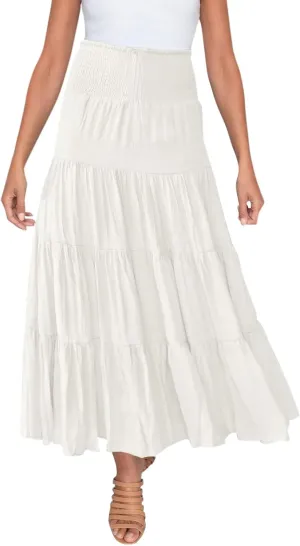Boho Women Skirts Summer A Line Dress Pleated Solid High Rise Waist Skirt 2023 Graceful Robe Tennis Skirts Cute