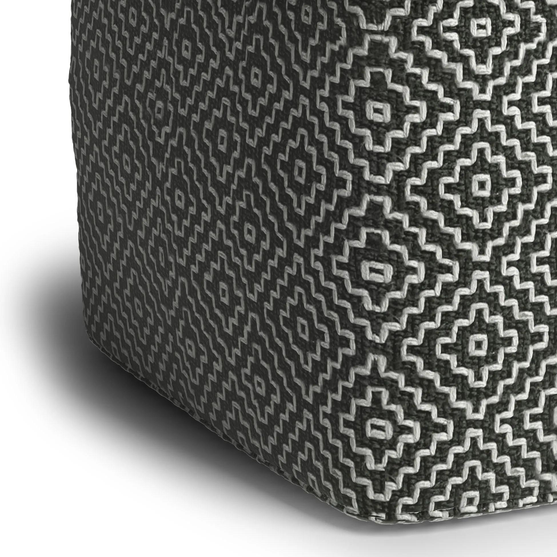 Briella - Square Woven Outdoor / Indoor Pouf - Gray / White by Couch.com