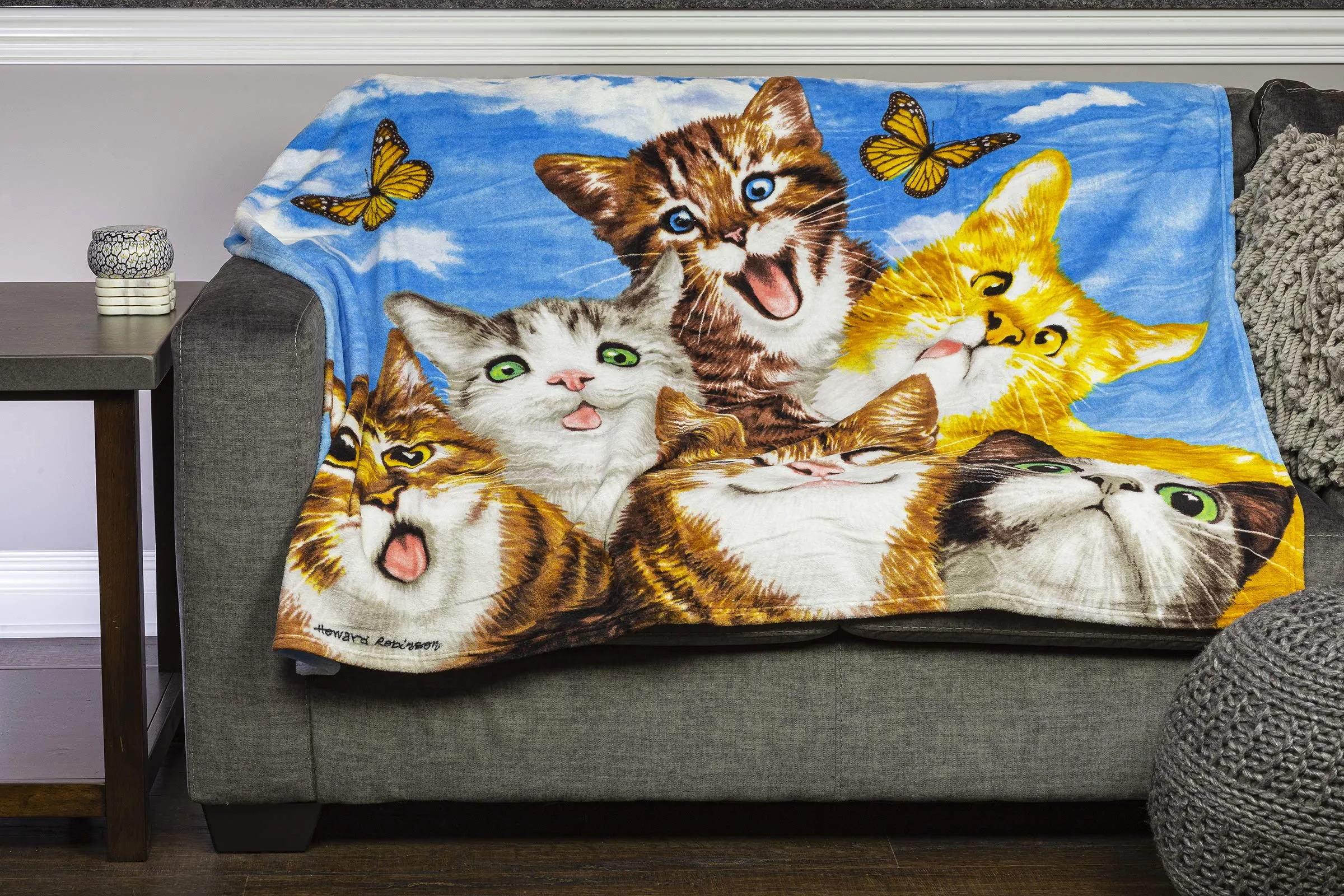 Cats Selfie Super Soft Plush Fleece Throw Blanket