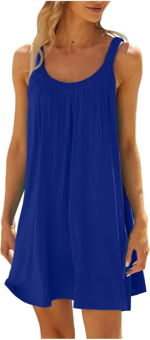 Ceboyel Women Boho Summer Vacation Dresses Casual Trendy Beach Sundress Flowy Sun Tank Dress Beach Party Cruise Wear 2023