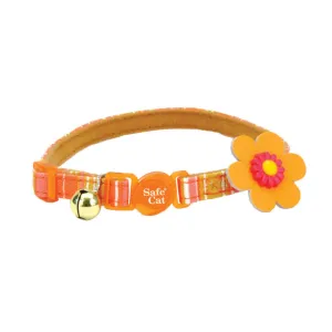 Coastal Safe Cat Embellished Orange Striped Fashion Collar for Cats