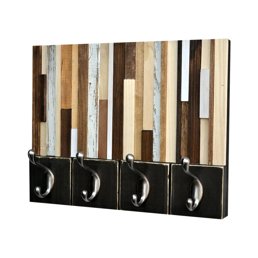 Coat Rack - Hang Keys and Dog Leashes - Reclaimed wood coat rack - 14x11