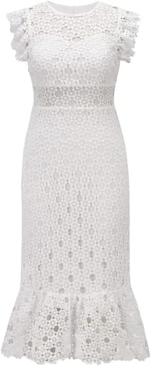 Cocktail Dress for Women Elegant Lace Floral Maxi Dress Vintage Wedding Guest Midi Plus Size Dress Party