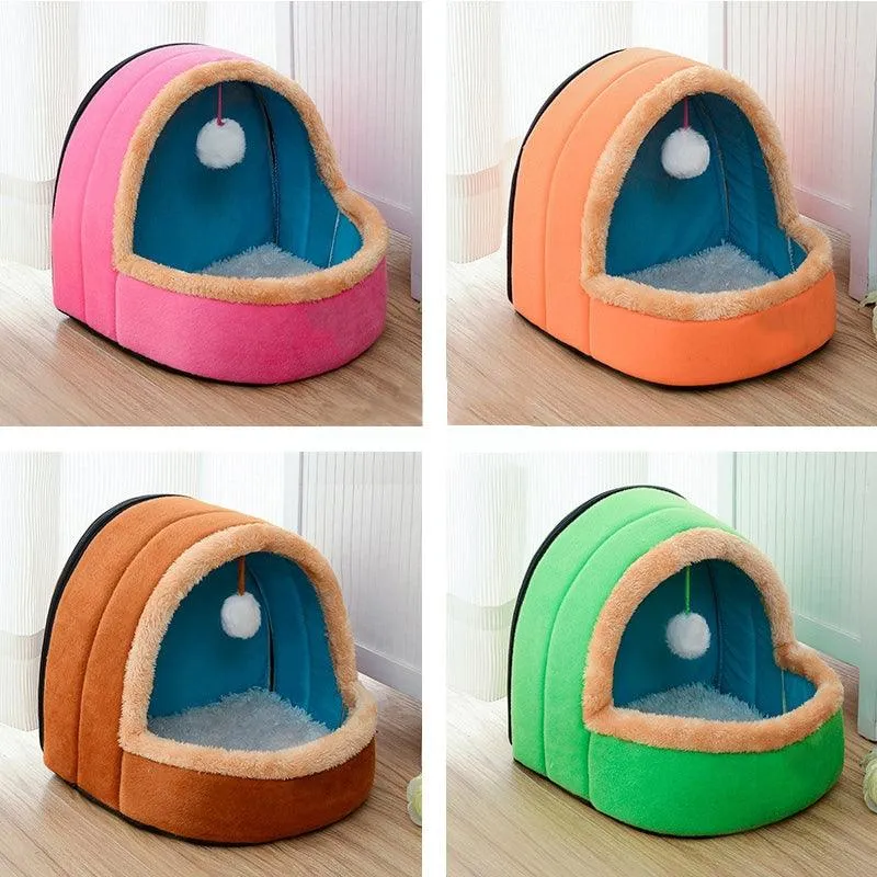Colorful Plush Pet Bed & House