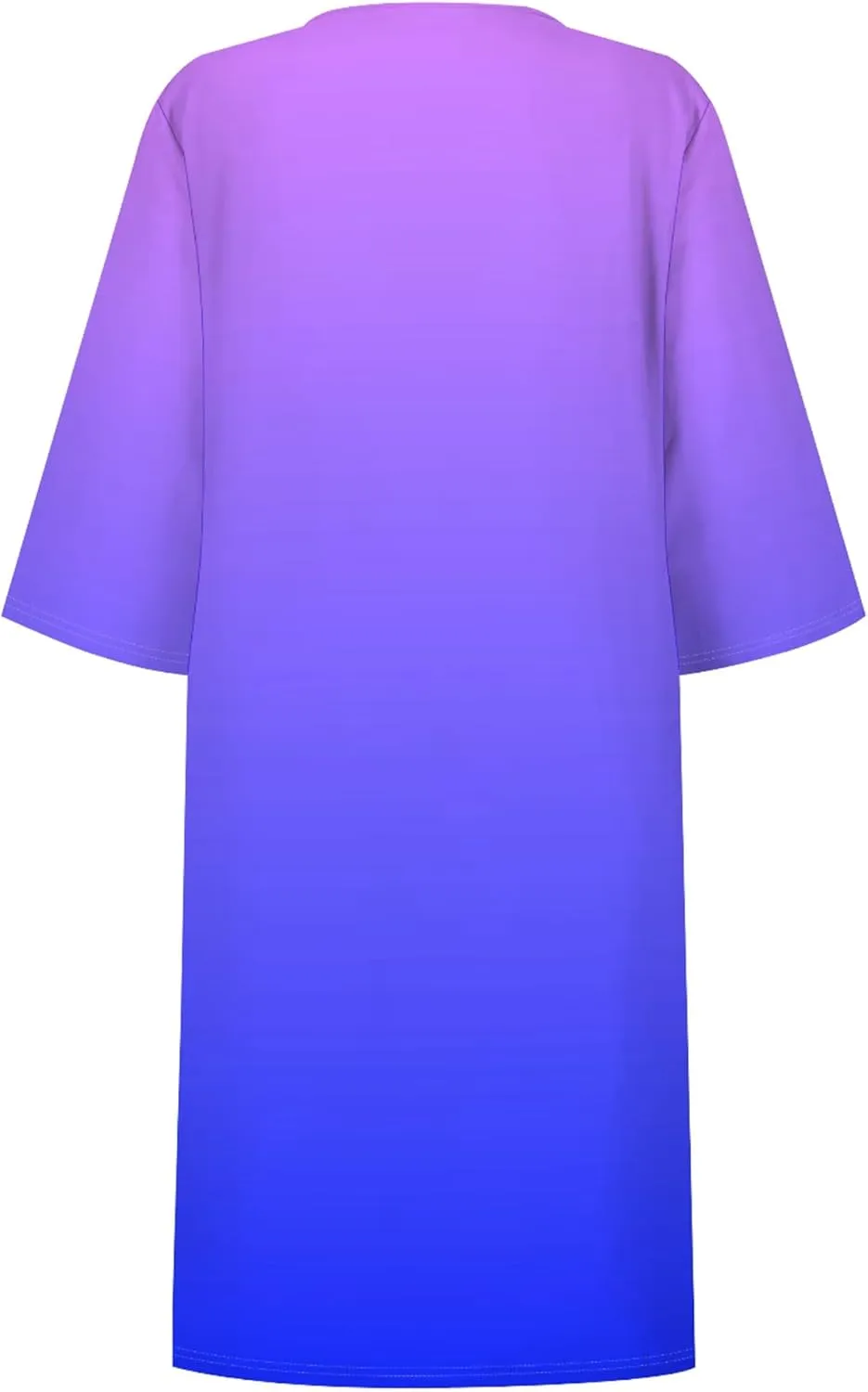 Cotton Linen Solid Baggy Dresses for Women 2024 Summer Elegant V Neck 3/4 Sleeve Midi Casual Beach T Shirt Maxi Sun Dress