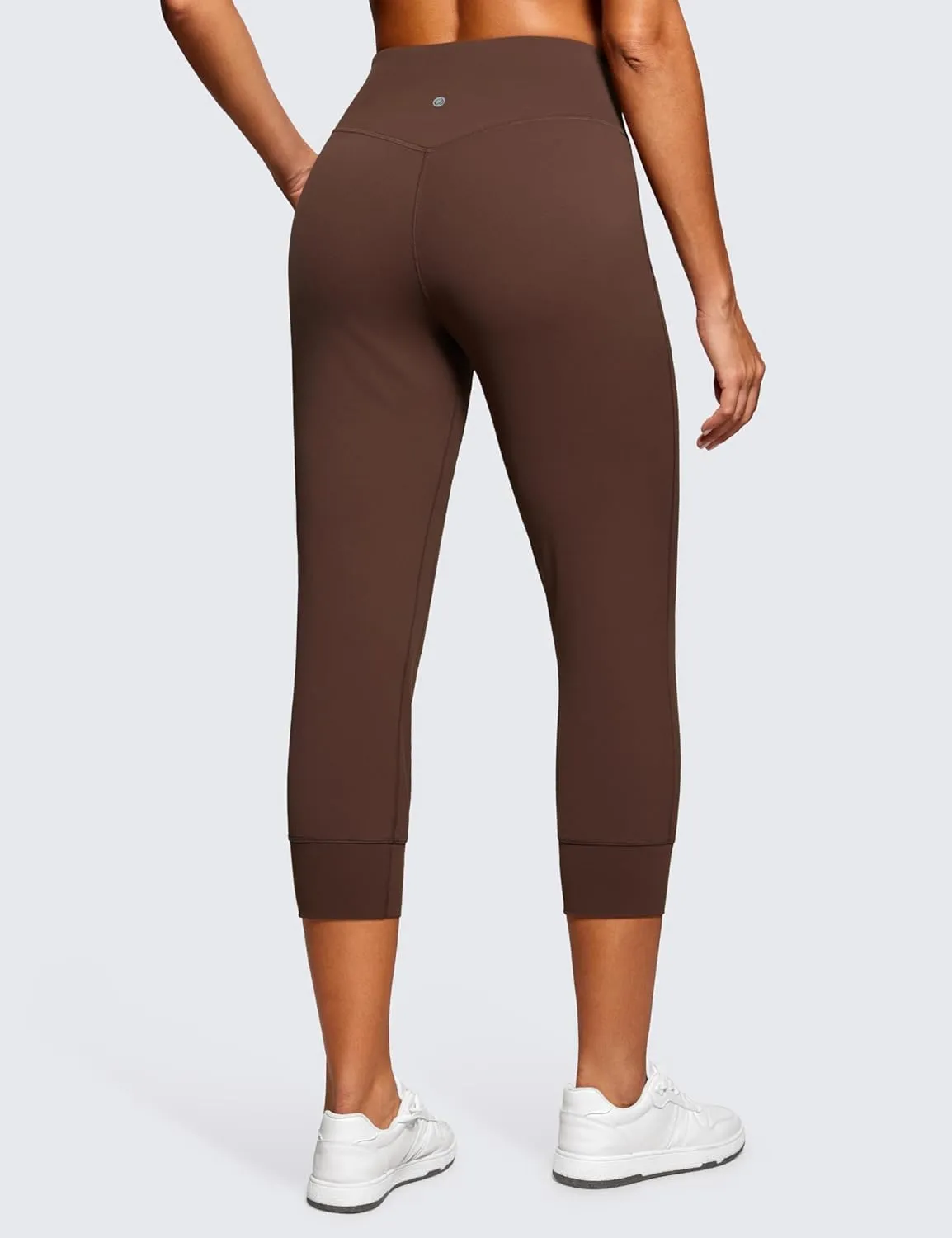 CRZ YOGA Womens Butterluxe High Waist Cropped Joggers 23" - Lounge Workout Leggings Yoga Capris Pants Pockets Buttery Soft