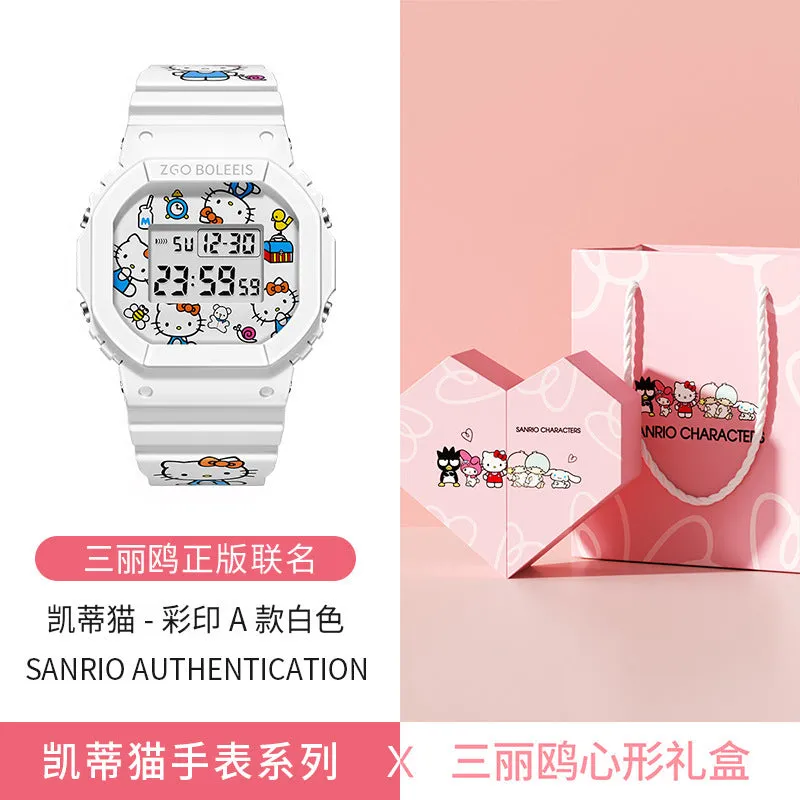 Disney Children's Square Watch Female INS Wind Simple Women's Fashion Student Waterproof Explosive Sports Electronic Watch