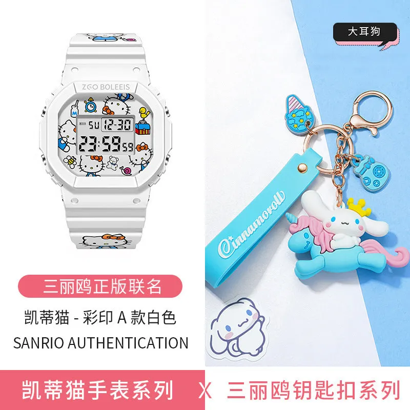 Disney Children's Square Watch Female INS Wind Simple Women's Fashion Student Waterproof Explosive Sports Electronic Watch