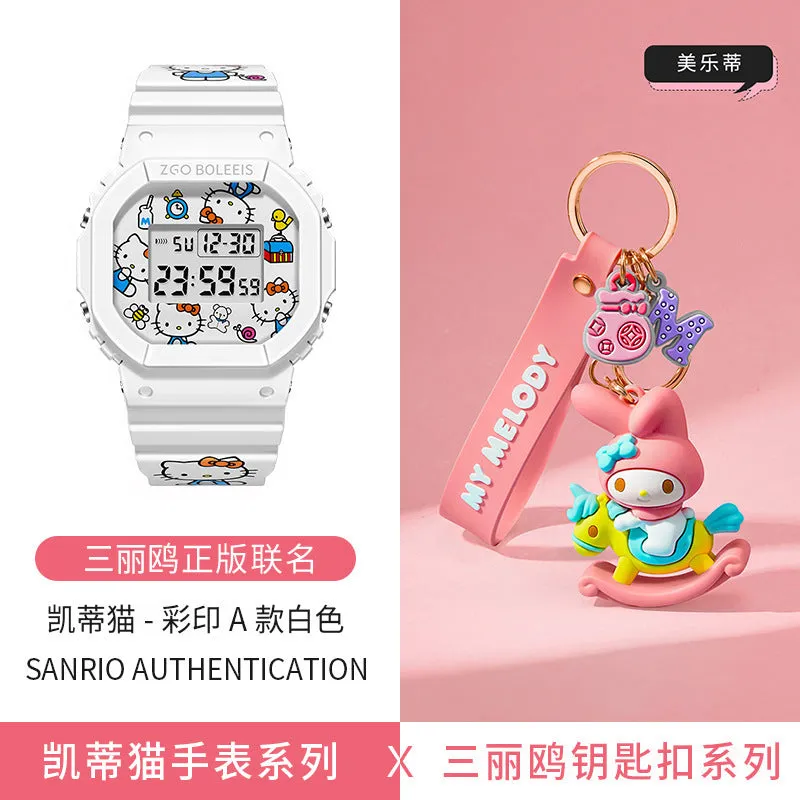 Disney Children's Square Watch Female INS Wind Simple Women's Fashion Student Waterproof Explosive Sports Electronic Watch