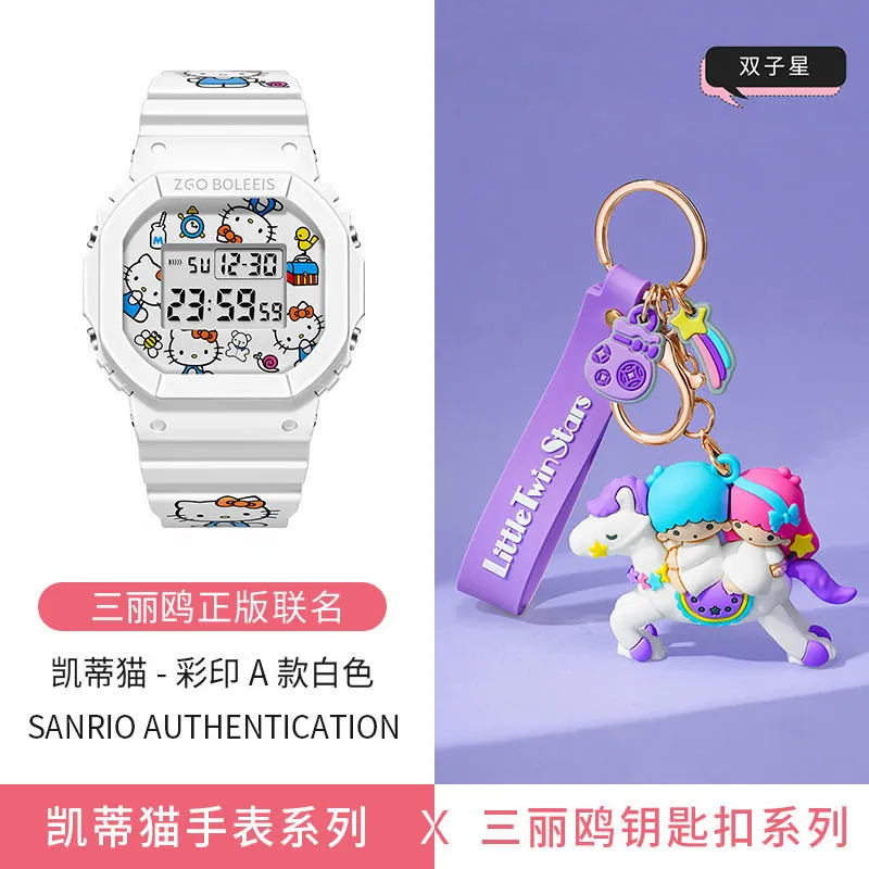 Disney Children's Square Watch Female INS Wind Simple Women's Fashion Student Waterproof Explosive Sports Electronic Watch
