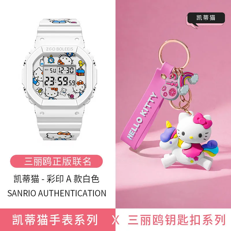 Disney Children's Square Watch Female INS Wind Simple Women's Fashion Student Waterproof Explosive Sports Electronic Watch
