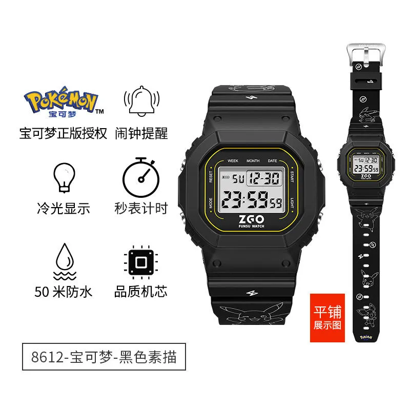 Disney Children's Square Watch Female INS Wind Simple Women's Fashion Student Waterproof Explosive Sports Electronic Watch