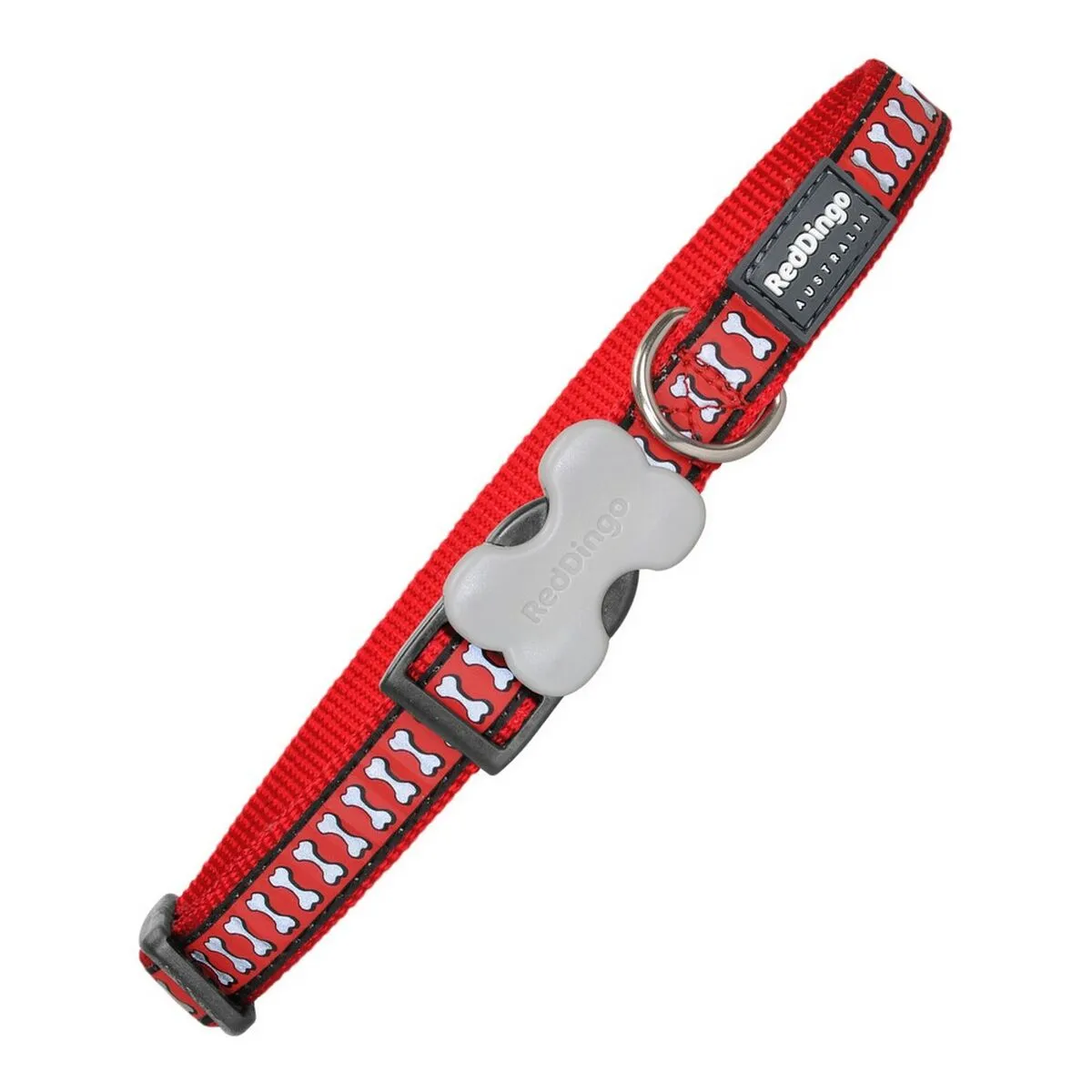 Dog Collar by Red Dingo Reflective Bones by Red 2 x 2436 Cm