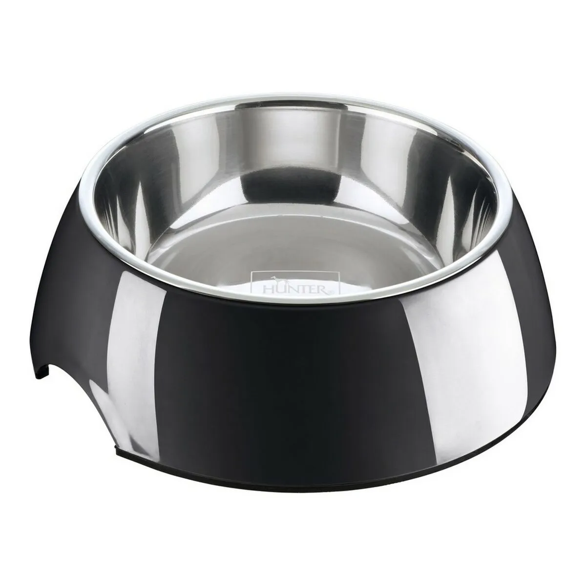 Dog Feeder by Hunter Melamin Stainless Steel Black 350 Ml 18 x 18 x 10 Cm