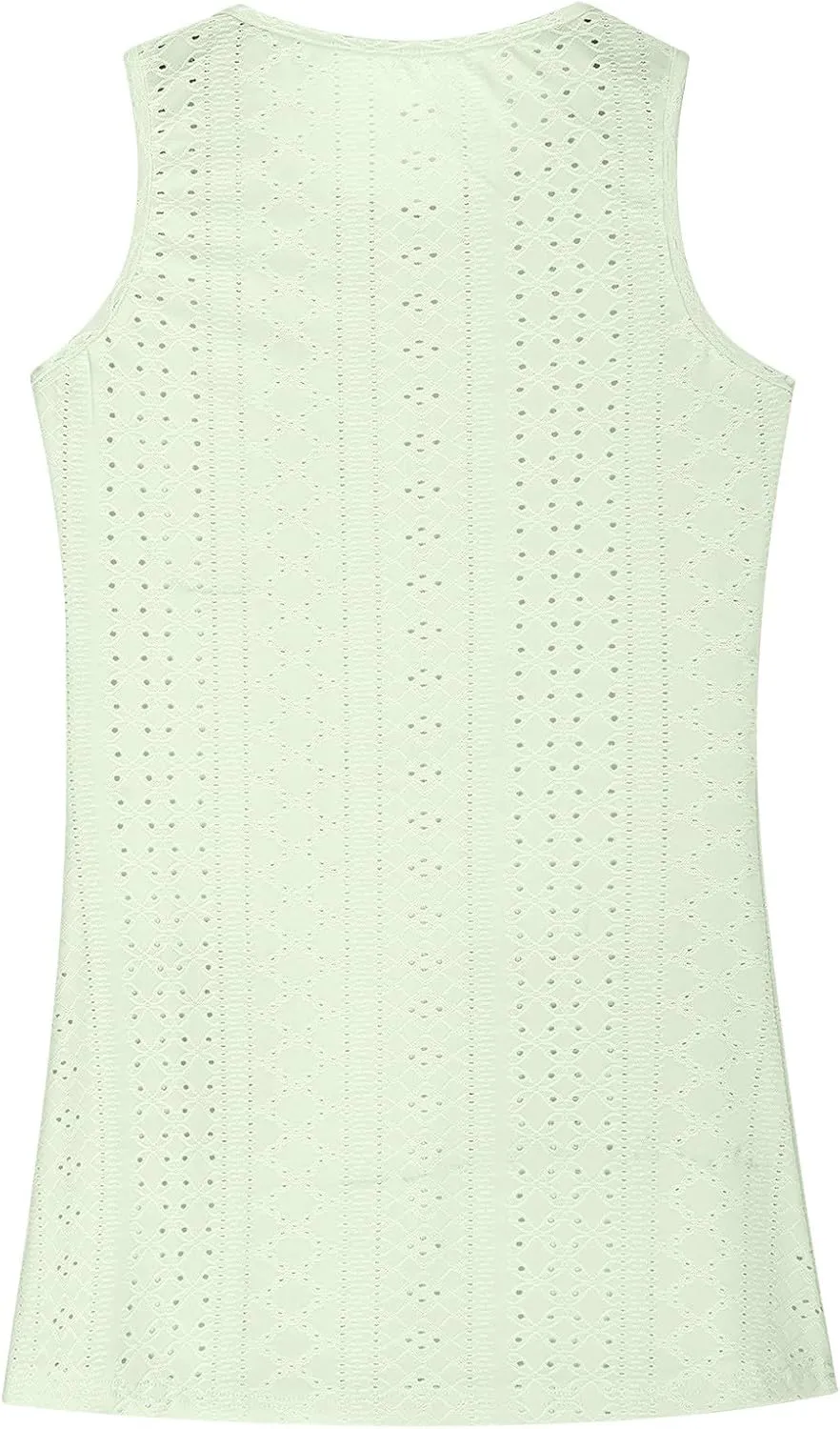 Eyelet Dresses for Girls 2025 Summer Sleeveless Side Split Tank Dress Crewneck Sundress with Pockets Size 4-14 Years